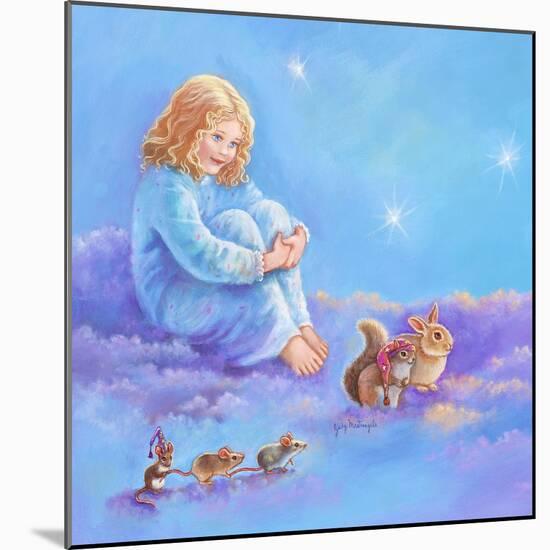 Girl and Animals in Clouds I-Judy Mastrangelo-Mounted Giclee Print