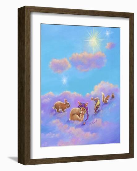 Girl and Animals in Clouds II-Judy Mastrangelo-Framed Giclee Print