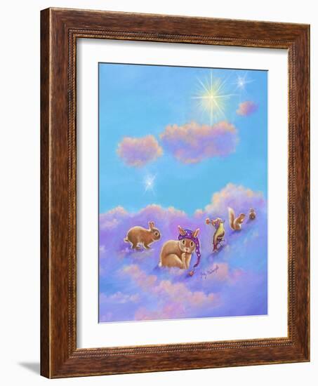 Girl and Animals in Clouds II-Judy Mastrangelo-Framed Giclee Print