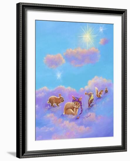 Girl and Animals in Clouds II-Judy Mastrangelo-Framed Giclee Print