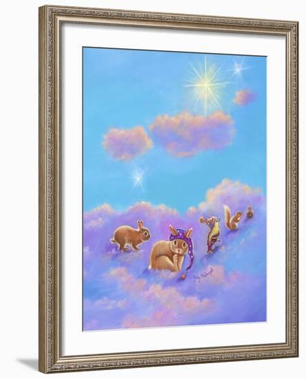 Girl and Animals in Clouds II-Judy Mastrangelo-Framed Giclee Print