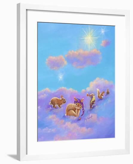 Girl and Animals in Clouds II-Judy Mastrangelo-Framed Giclee Print