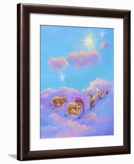 Girl and Animals in Clouds II-Judy Mastrangelo-Framed Giclee Print