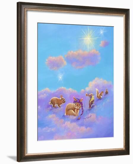 Girl and Animals in Clouds II-Judy Mastrangelo-Framed Giclee Print