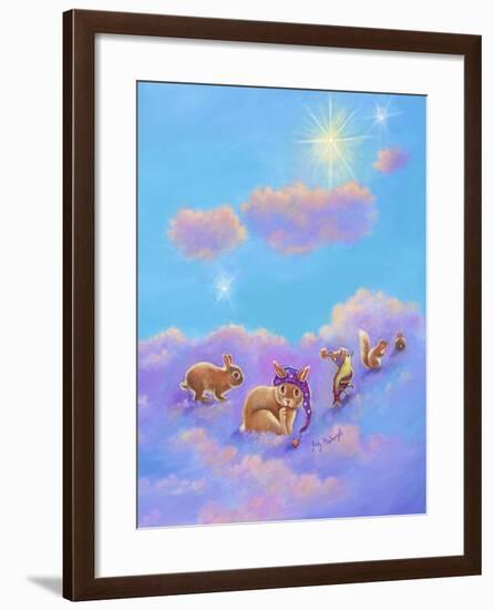 Girl and Animals in Clouds II-Judy Mastrangelo-Framed Giclee Print