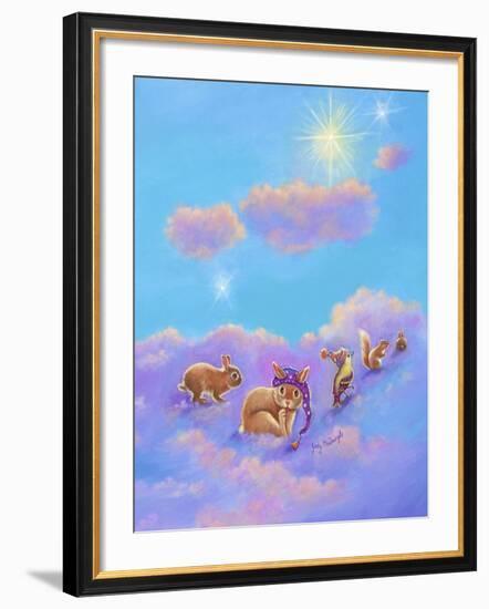 Girl and Animals in Clouds II-Judy Mastrangelo-Framed Giclee Print