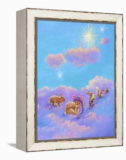 Girl and Animals in Clouds II-Judy Mastrangelo-Framed Premier Image Canvas