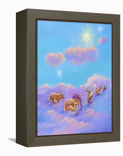 Girl and Animals in Clouds II-Judy Mastrangelo-Framed Premier Image Canvas