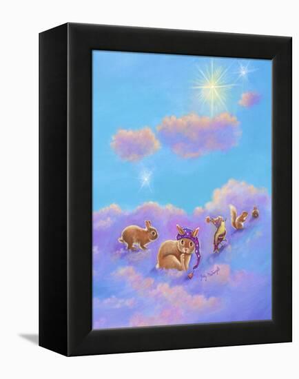 Girl and Animals in Clouds II-Judy Mastrangelo-Framed Premier Image Canvas