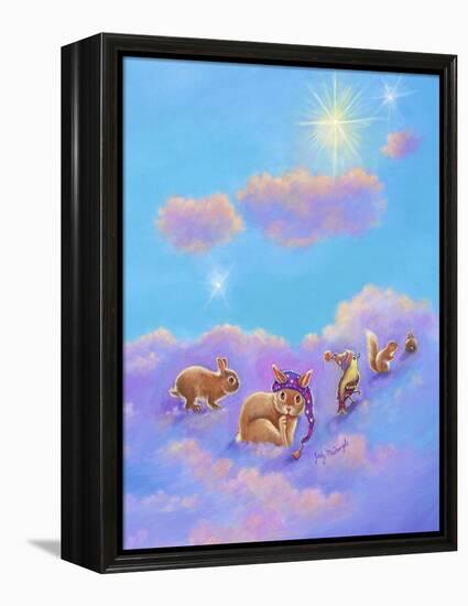 Girl and Animals in Clouds II-Judy Mastrangelo-Framed Premier Image Canvas