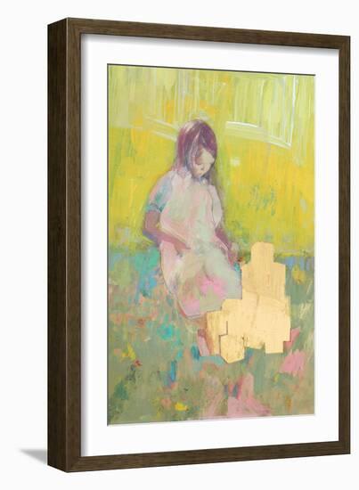 Girl and Building Blocks, 2016-David McConochie-Framed Giclee Print