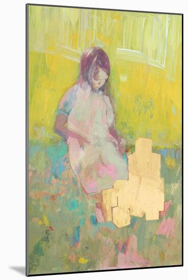 Girl and Building Blocks, 2016-David McConochie-Mounted Giclee Print