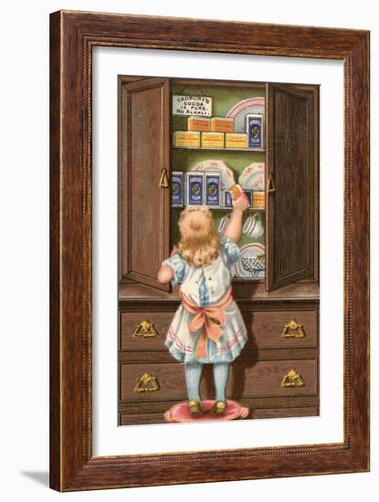 Girl and Cocoa-null-Framed Art Print