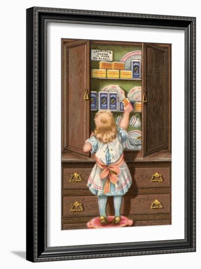 Girl and Cocoa-null-Framed Art Print