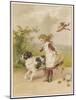 Girl and Dog in Wind-Helena J Maguire-Mounted Art Print