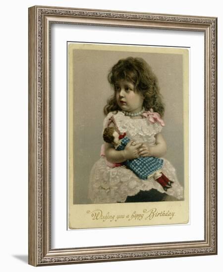 Girl and Doll, 1900-null-Framed Art Print