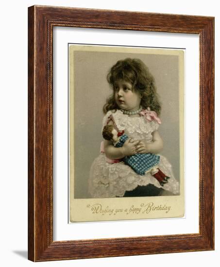 Girl and Doll, 1900-null-Framed Art Print