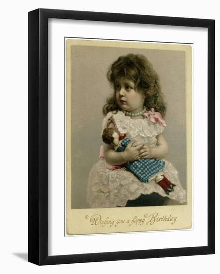 Girl and Doll, 1900-null-Framed Art Print