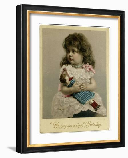 Girl and Doll, 1900-null-Framed Art Print