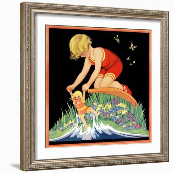 Girl and Doll - Child Life-Hazel Frazee-Framed Giclee Print