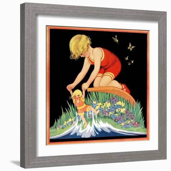 Girl and Doll - Child Life-Hazel Frazee-Framed Giclee Print