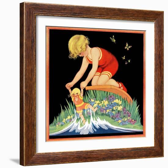 Girl and Doll - Child Life-Hazel Frazee-Framed Giclee Print