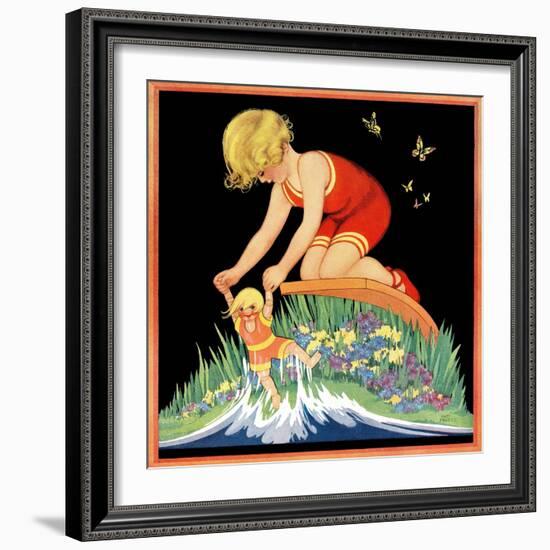 Girl and Doll - Child Life-Hazel Frazee-Framed Giclee Print