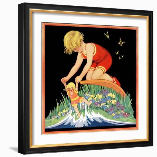 Girl and Doll - Child Life-Hazel Frazee-Framed Giclee Print