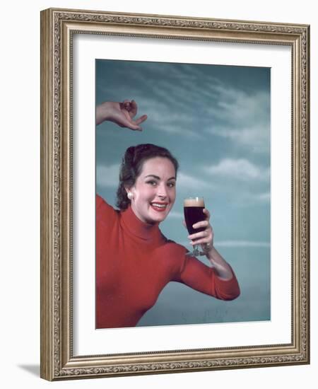 Girl and Guinness 1950s-Charles Woof-Framed Photographic Print