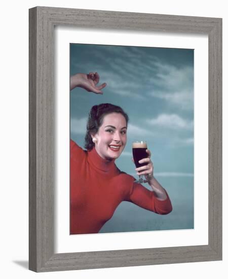 Girl and Guinness 1950s-Charles Woof-Framed Photographic Print