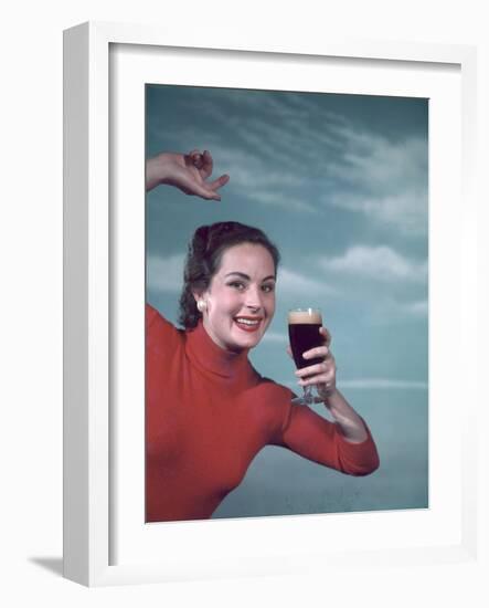 Girl and Guinness 1950s-Charles Woof-Framed Photographic Print