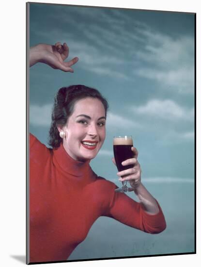 Girl and Guinness 1950s-Charles Woof-Mounted Photographic Print