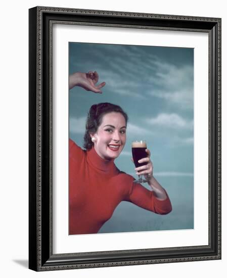 Girl and Guinness 1950s-Charles Woof-Framed Photographic Print