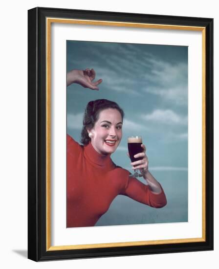 Girl and Guinness 1950s-Charles Woof-Framed Photographic Print