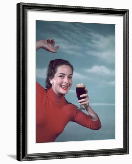 Girl and Guinness 1950s-Charles Woof-Framed Photographic Print