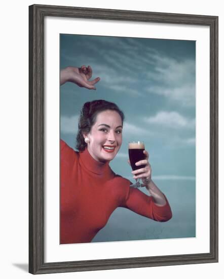 Girl and Guinness 1950s-Charles Woof-Framed Photographic Print