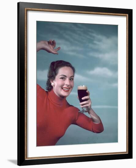 Girl and Guinness 1950s-Charles Woof-Framed Photographic Print