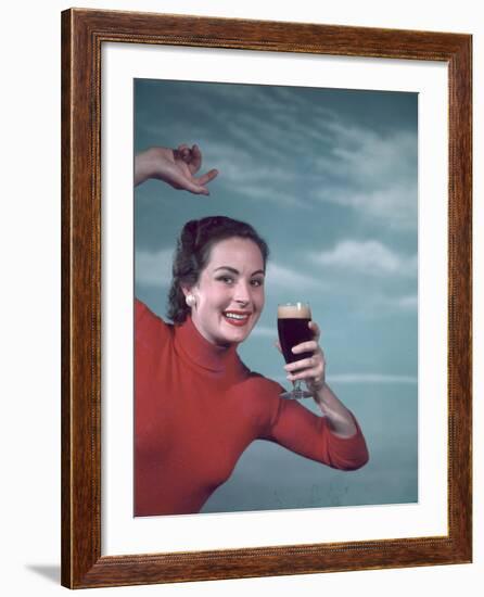 Girl and Guinness 1950s-Charles Woof-Framed Photographic Print