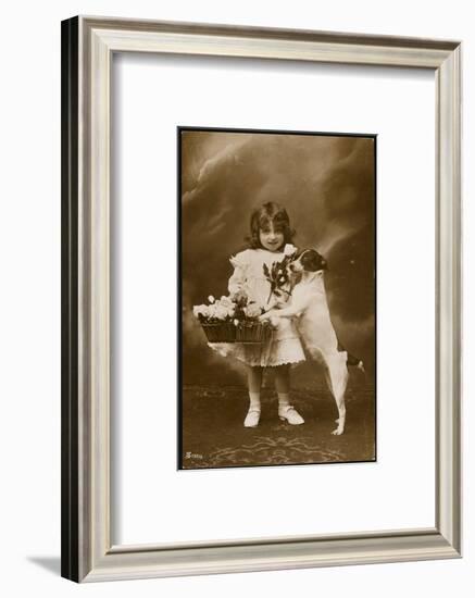 Girl and Her Pet Dog-null-Framed Photographic Print