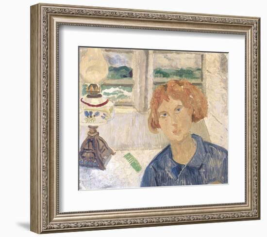 Girl and Lamp in a Cornish Window-Christopher Wood-Framed Premium Giclee Print