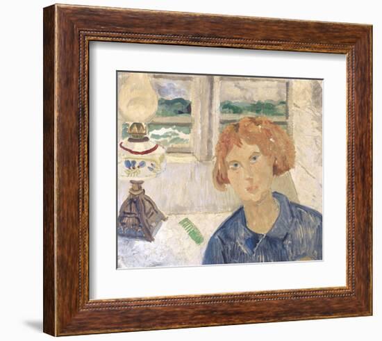 Girl and Lamp in a Cornish Window-Christopher Wood-Framed Premium Giclee Print