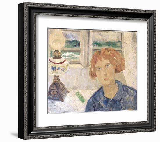 Girl and Lamp in a Cornish Window-Christopher Wood-Framed Premium Giclee Print