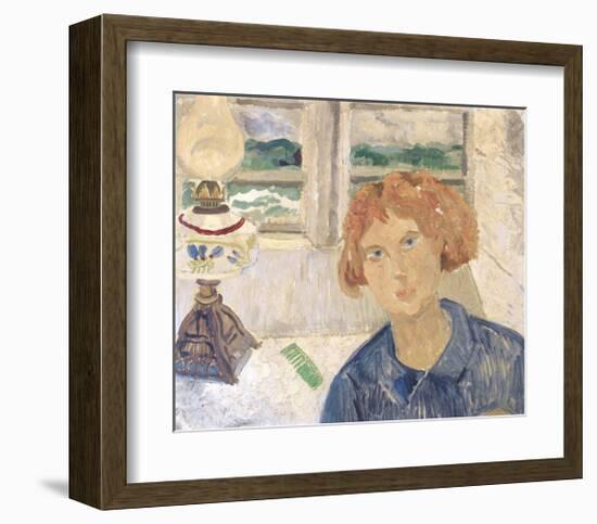 Girl and Lamp in a Cornish Window-Christopher Wood-Framed Premium Giclee Print