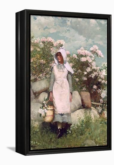 Girl and Laurel, 1879-Winslow Homer-Framed Premier Image Canvas