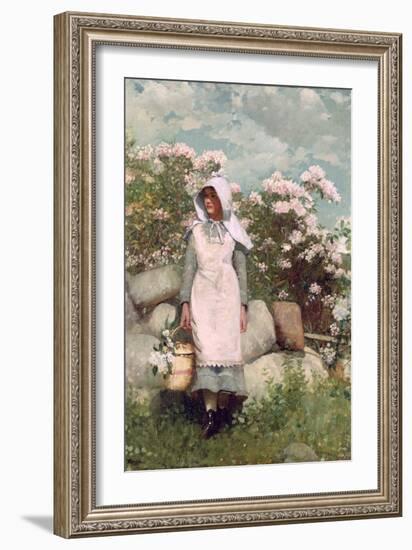 Girl and Laurel, 1879-Winslow Homer-Framed Giclee Print