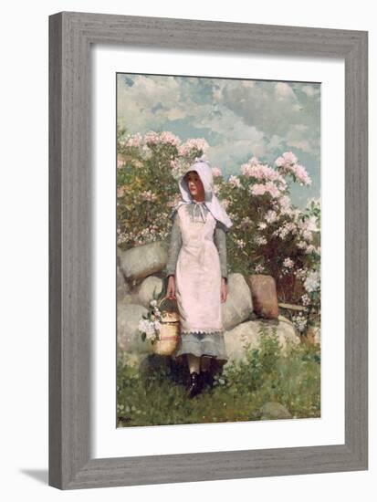 Girl and Laurel, 1879-Winslow Homer-Framed Giclee Print