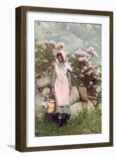 Girl and Laurel, 1879-Winslow Homer-Framed Giclee Print