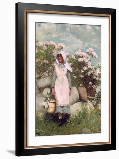 Girl and Laurel, 1879-Winslow Homer-Framed Giclee Print