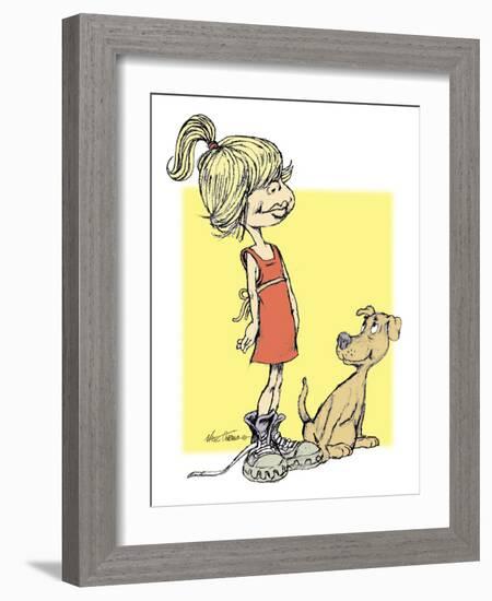 Girl and Pup-Nate Owens-Framed Giclee Print