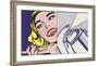 Girl and Spray Can-Roy Lichtenstein-Framed Art Print
